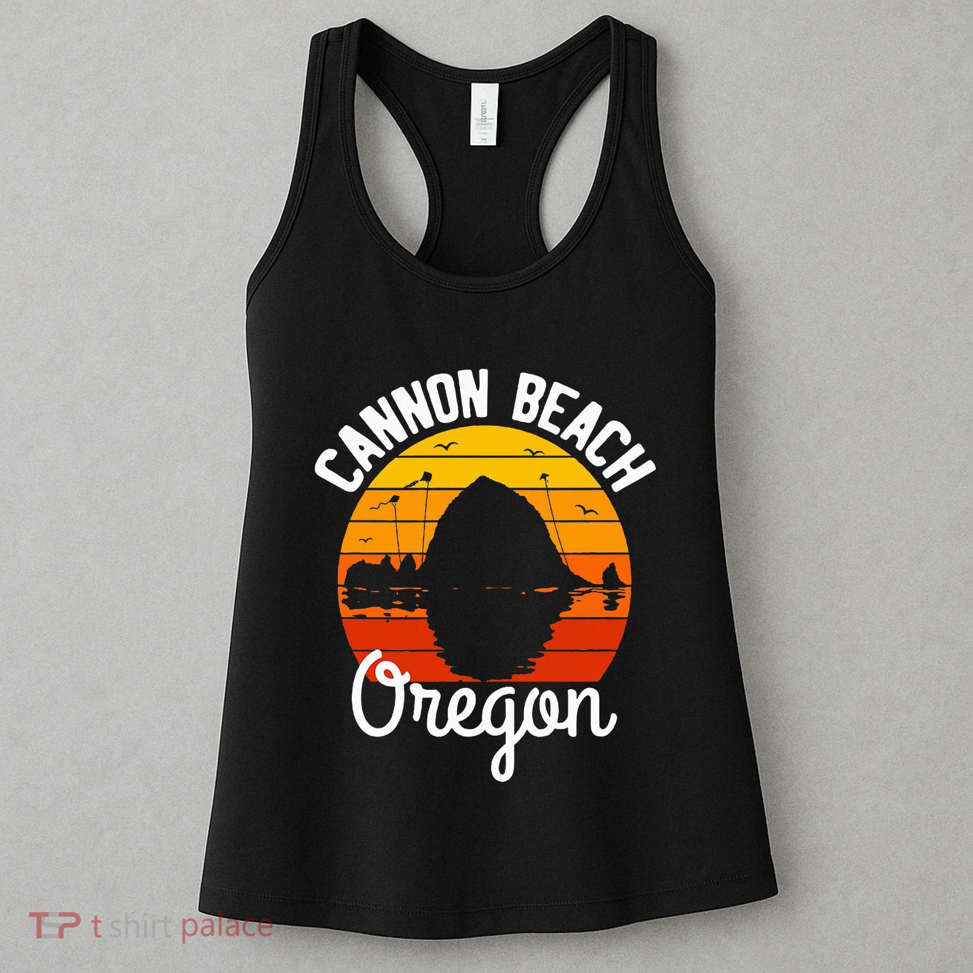 Sunset Haystack Rock Souvenir Cannon Beach Women's Tank Top