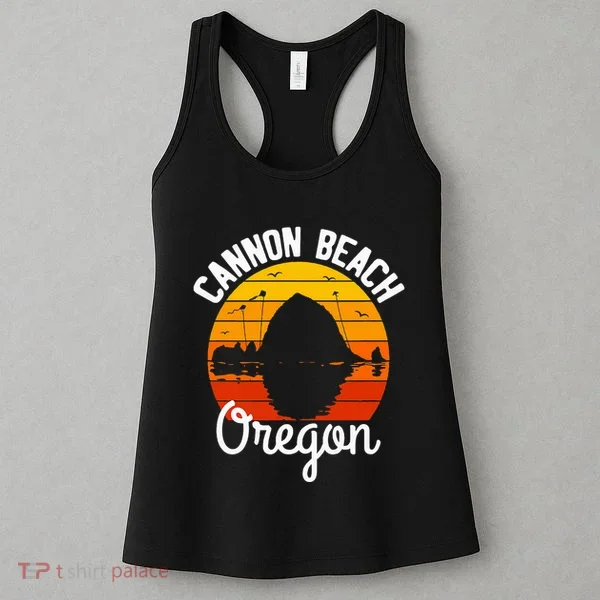 Sunset Haystack Rock Souvenir Cannon Beach Women's Tank Top