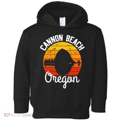 Sunset Haystack Rock Souvenir Cannon Beach Toddler Hoodie