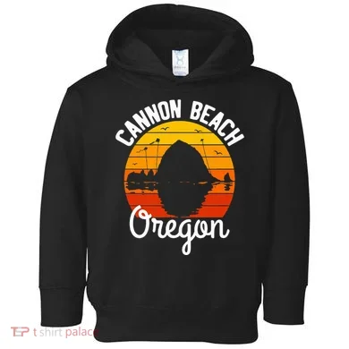 Sunset Haystack Rock Souvenir Cannon Beach Toddler Hoodie
