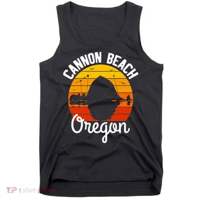 Sunset Haystack Rock Souvenir Cannon Beach Tank Top