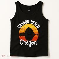 Sunset Haystack Rock Souvenir Cannon Beach Tank Top thumb 2