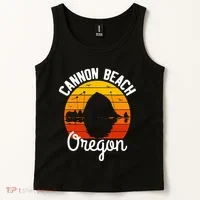 Sunset Haystack Rock Souvenir Cannon Beach Tank Top thumb 2
