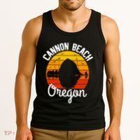 Sunset Haystack Rock Souvenir Cannon Beach Tank Top thumb 3