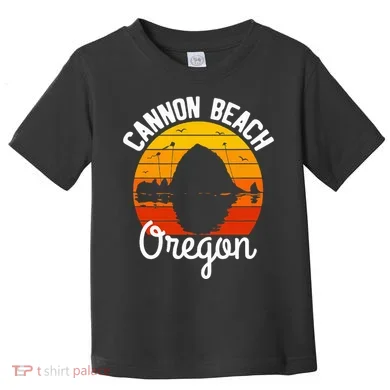 Sunset Haystack Rock Souvenir Cannon Beach Toddler T-Shirt