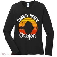 Sunset Haystack Rock Souvenir Cannon Beach Women's Long Sleeve Shirt thumb 0
