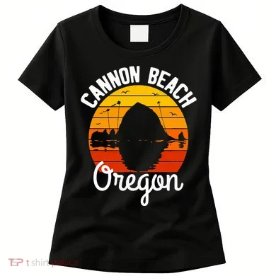 Sunset Haystack Rock Souvenir Cannon Beach Women's T-Shirt