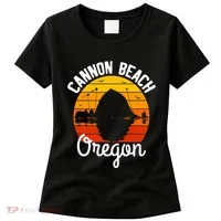 Sunset Haystack Rock Souvenir Cannon Beach Women's T-Shirt thumb 0