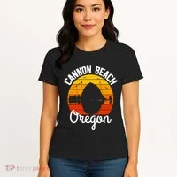 Sunset Haystack Rock Souvenir Cannon Beach Women's T-Shirt thumb 4