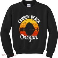 Sunset Haystack Rock Souvenir Cannon Beach Kids Sweatshirt thumb 0