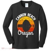 Sunset Haystack Rock Souvenir Cannon Beach Kids Long Sleeve Shirt thumb 0