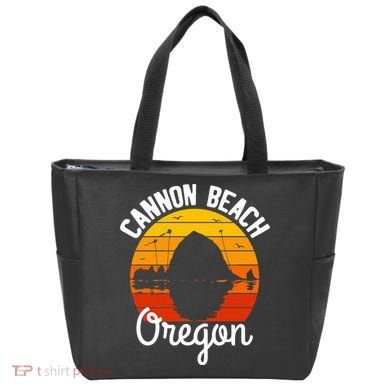 Sunset Haystack Rock Souvenir Cannon Beach Tote Bag