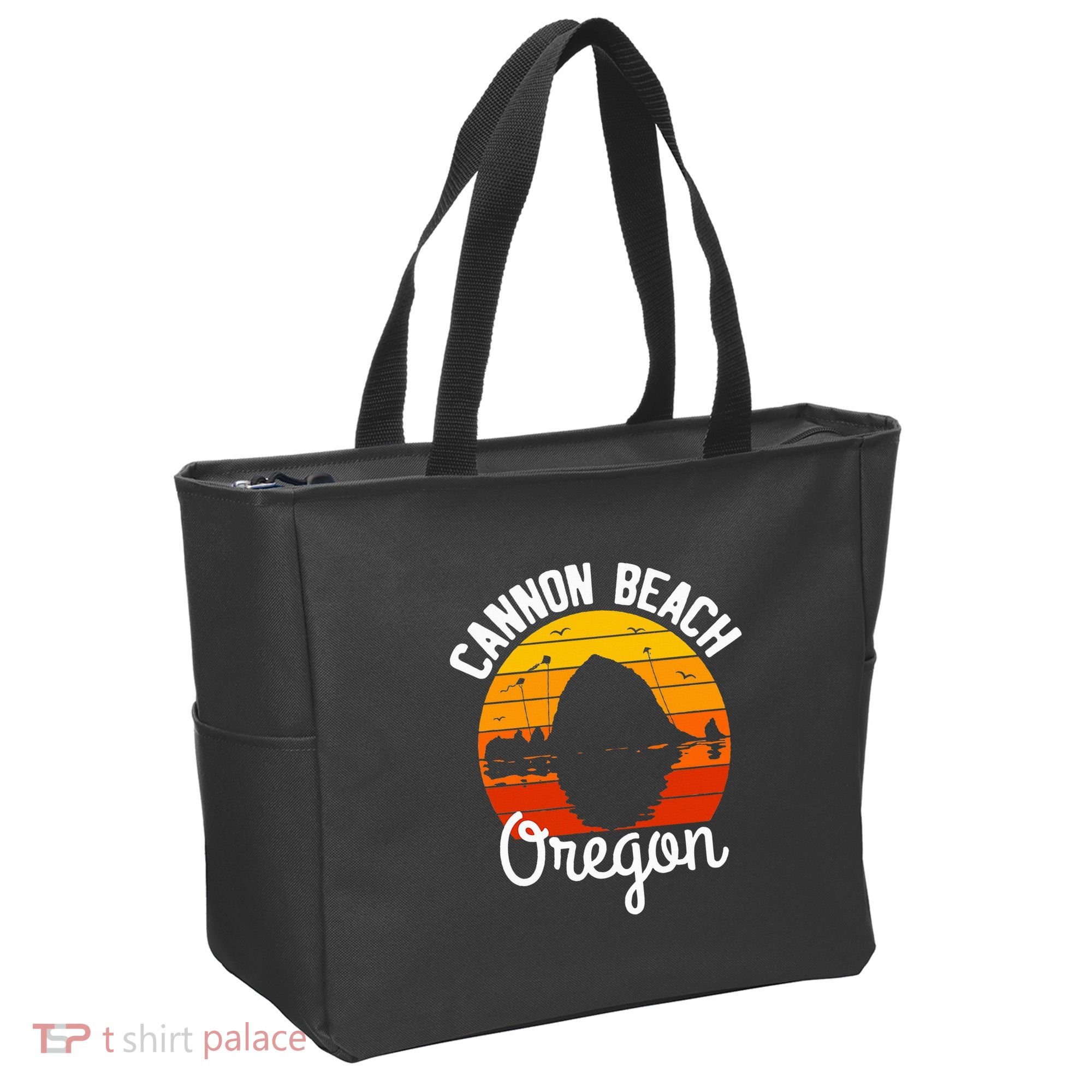 Sunset Haystack Rock Souvenir Cannon Beach Tote Bag