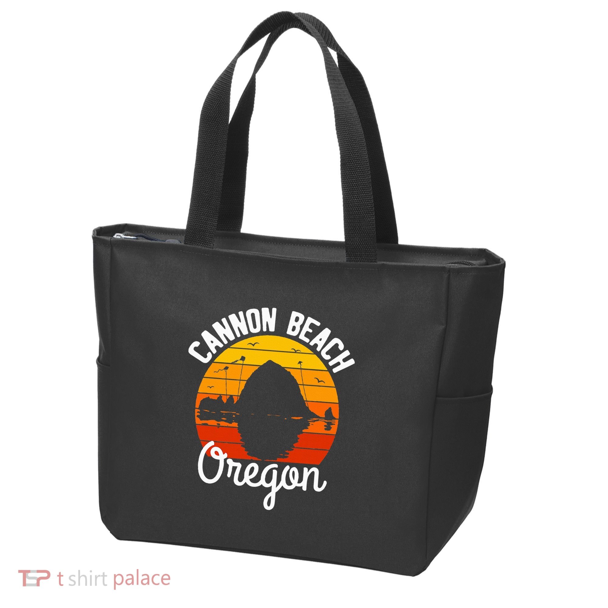 Sunset Haystack Rock Souvenir Cannon Beach Tote Bag