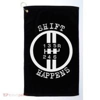 Shift Happens Race Car Fan Manual Transmission 6 Speed Funny Golf Towel thumb 0