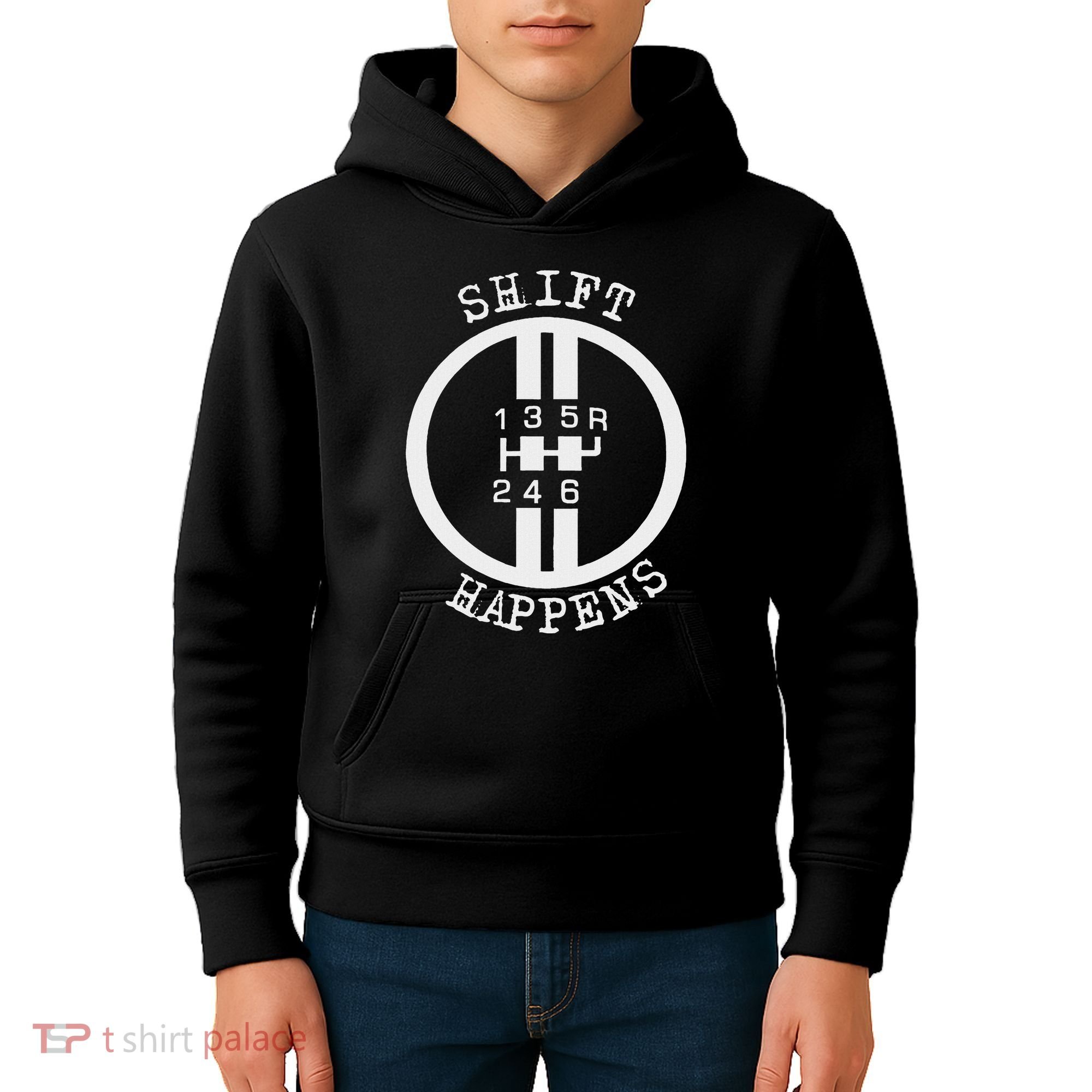 Shift Happens Race Car Fan Manual Transmission 6 Speed Funny Kids Hoodie