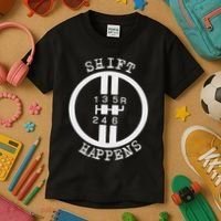 Shift Happens Race Car Fan Manual Transmission 6 Speed Funny Kids T-Shirt thumb 3