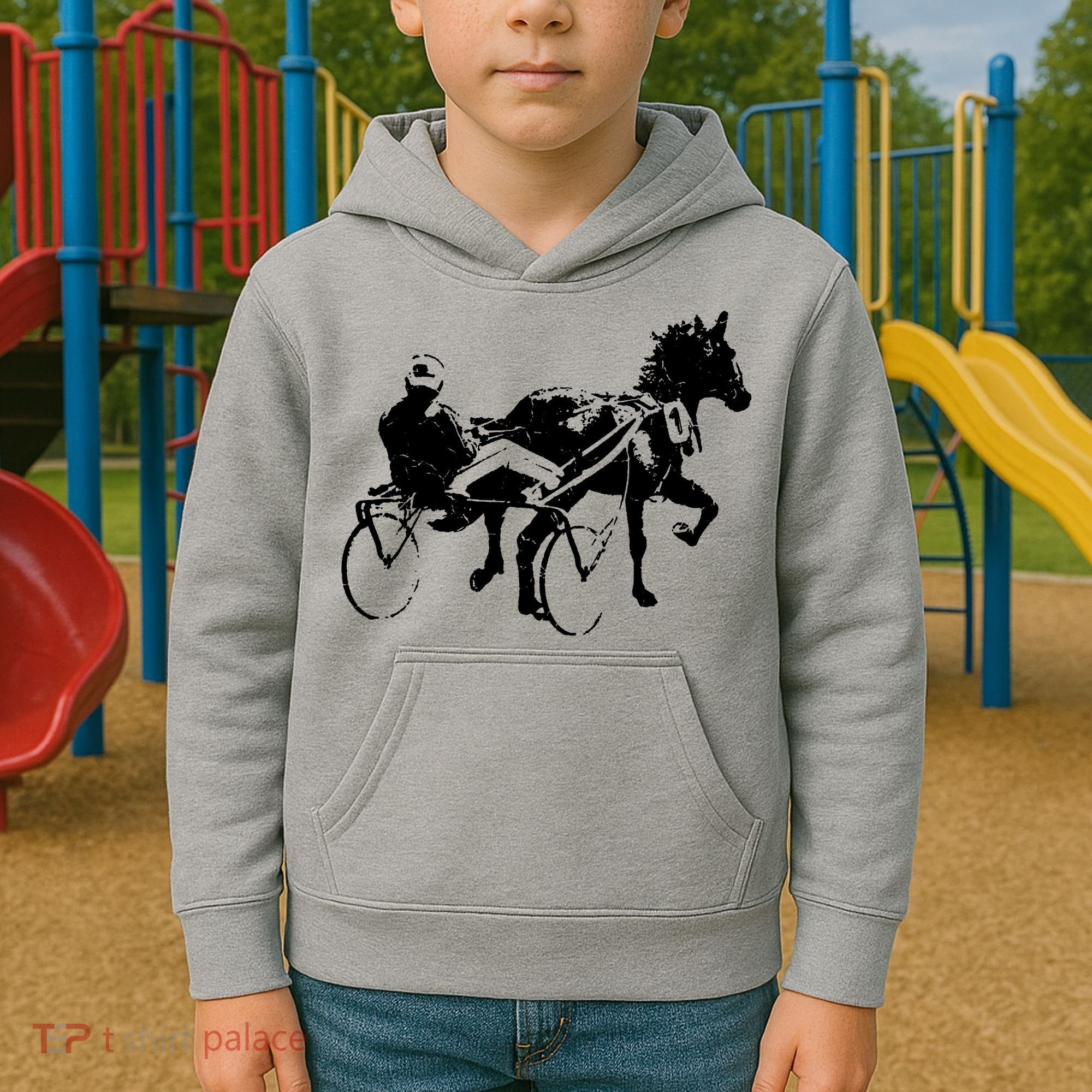 Sports Horse Race Harness Racing Kids Hoodie