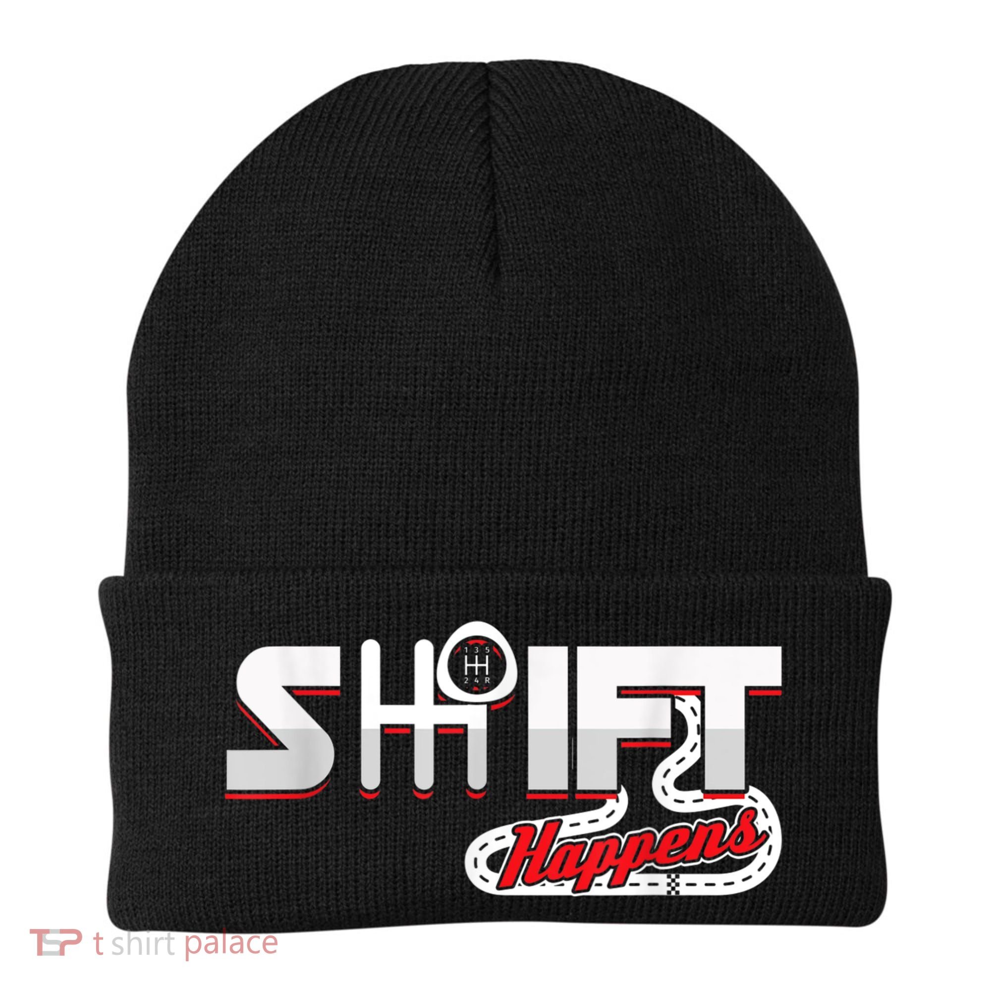 Shift Happens Race Racing Car Manual Mechanic Sportcar Beanie