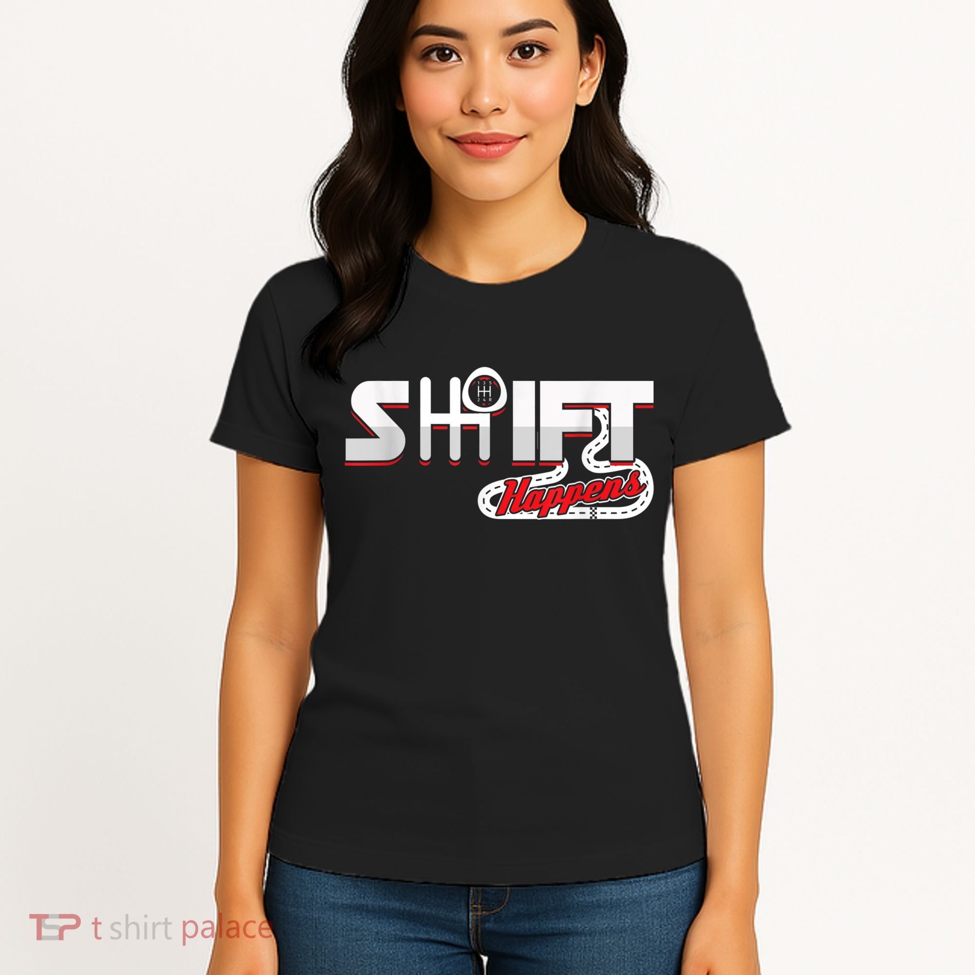 Shift Happens Race Racing Car Manual Mechanic Sportcar Women's T-Shirt