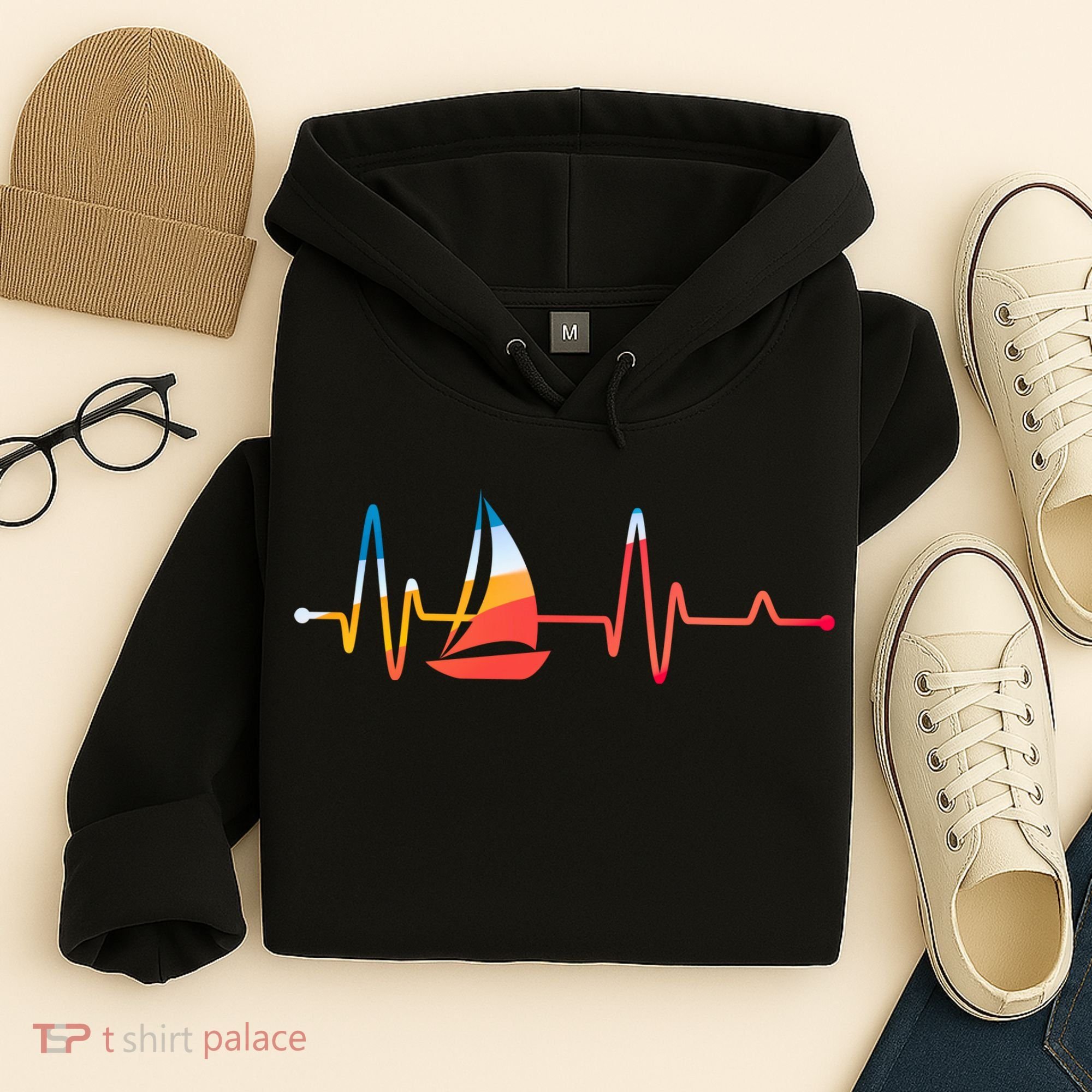 Sailing Heartbeat Retro Sailor Hoodie