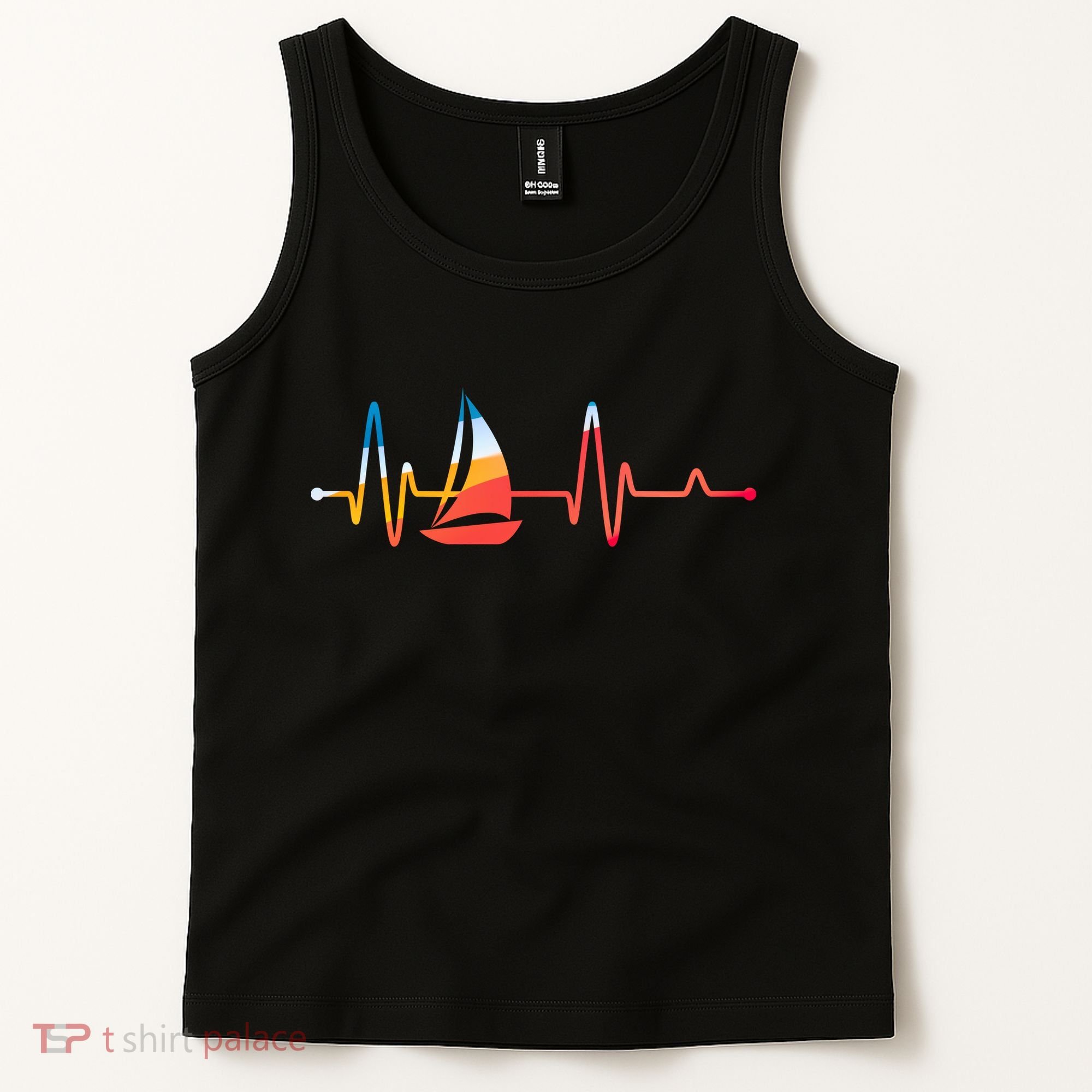 Sailing Heartbeat Retro Sailor Tank Top