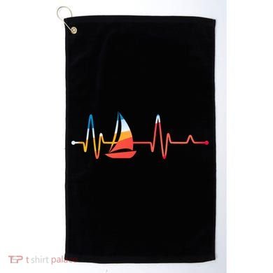 Sailing Heartbeat Retro Sailor Golf Towel