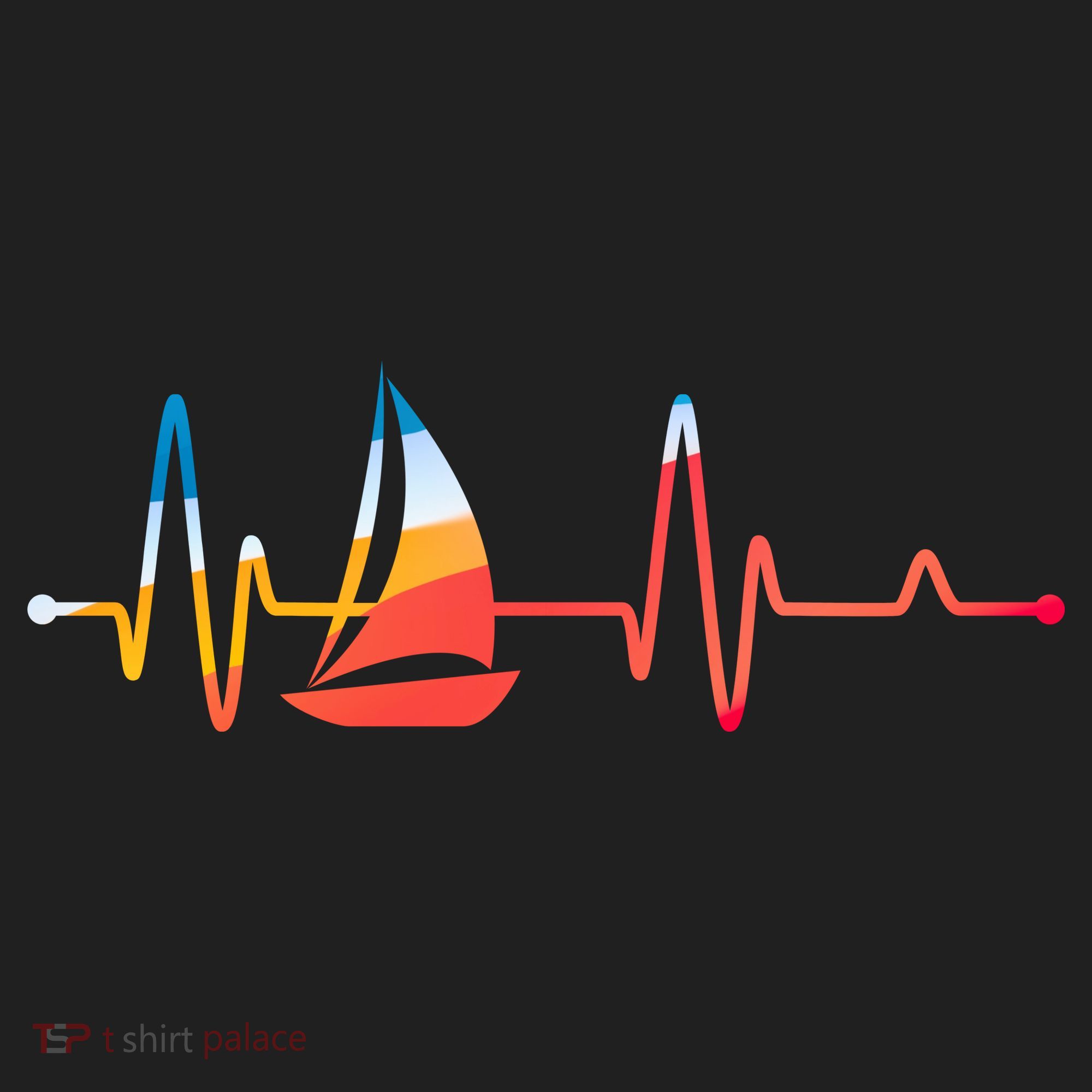 Sailing Heartbeat Retro Sailor Golf Towel