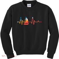 Sailing Heartbeat Retro Sailor Kids Sweatshirt thumb 0