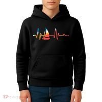 Sailing Heartbeat Retro Sailor Kids Hoodie thumb 4