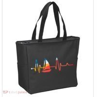 Sailing Heartbeat Retro Sailor Tote Bag thumb 2