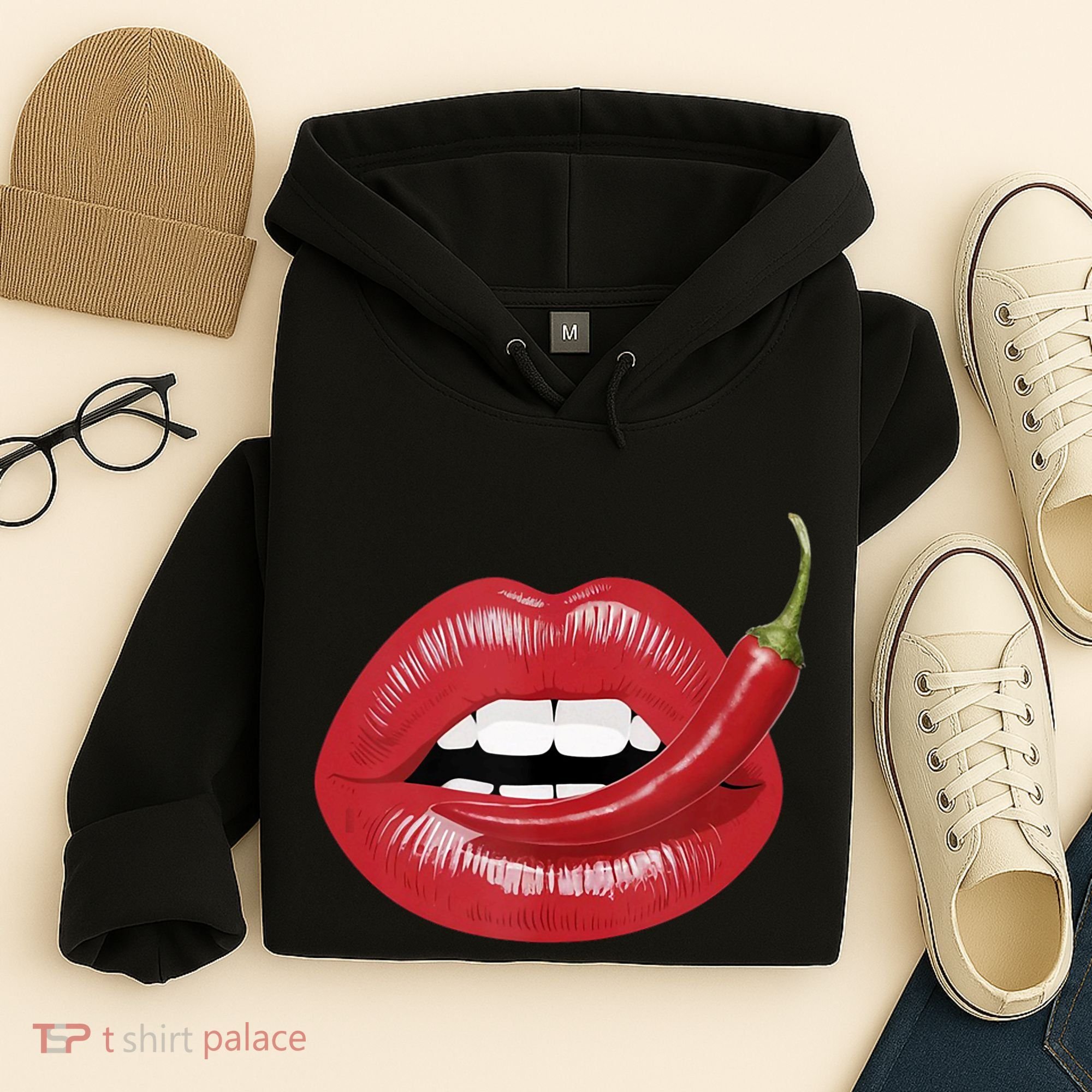 Sexy Hot Red Chili Pepper Lips Hoodie