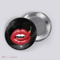 Sexy Hot Red Chili Pepper Lips Button thumb 0