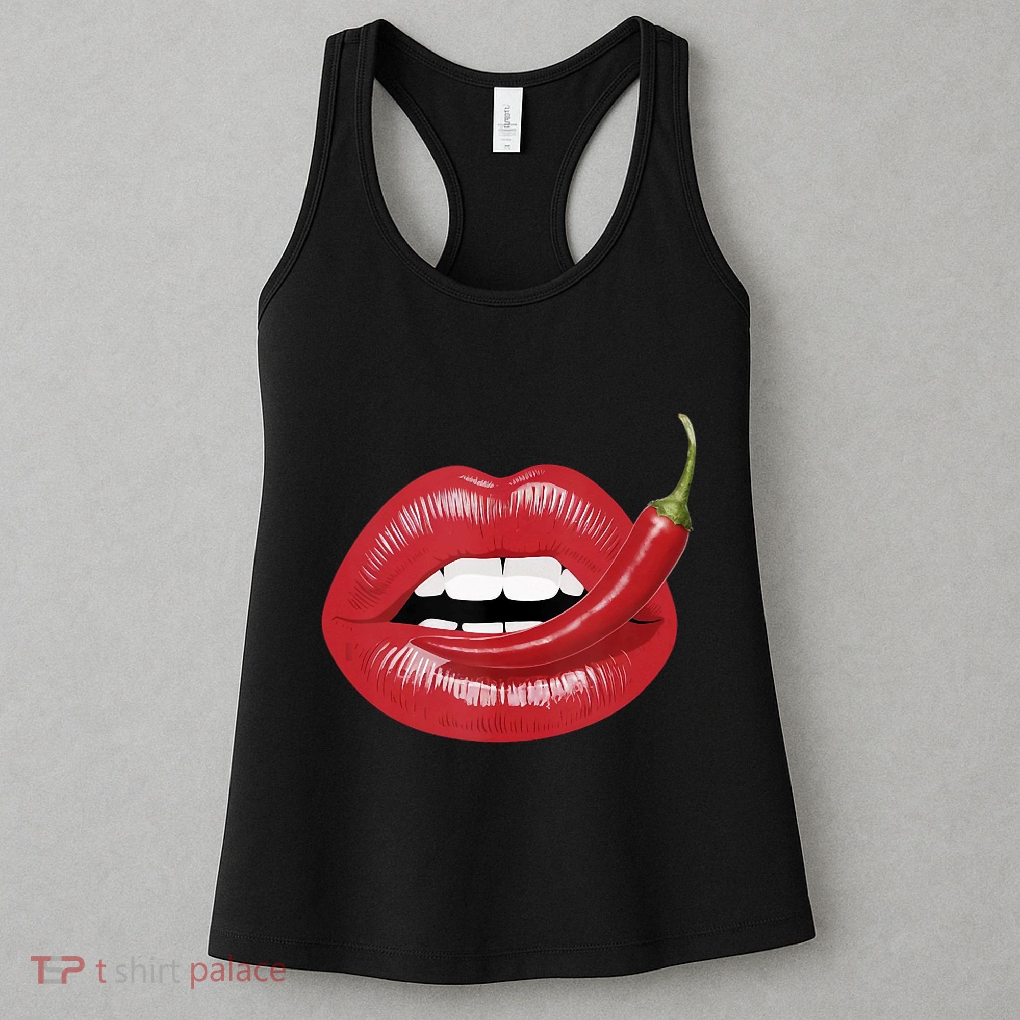 Sexy Hot Red Chili Pepper Lips Women's Tank Top