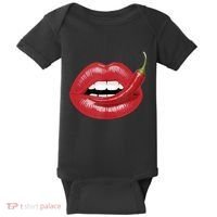 Sexy Hot Red Chili Pepper Lips Baby Bodysuit thumb 0