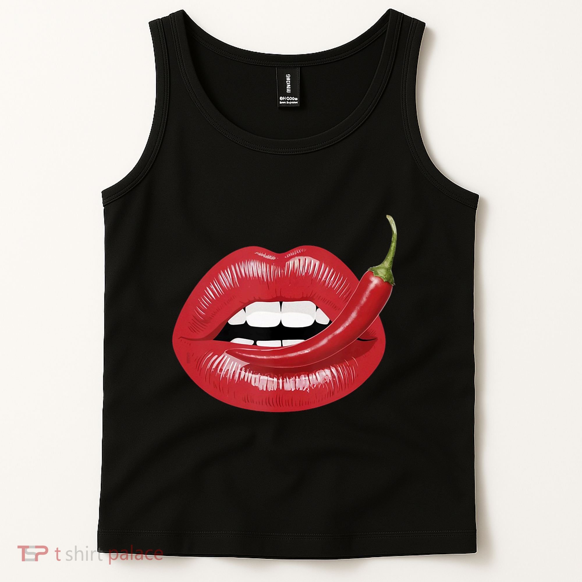 Sexy Hot Red Chili Pepper Lips Tank Top
