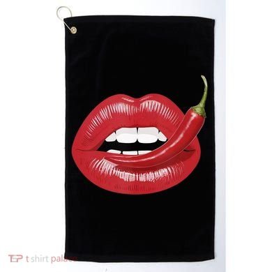 Sexy Hot Red Chili Pepper Lips Golf Towel