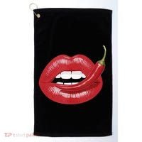 Sexy Hot Red Chili Pepper Lips Golf Towel thumb 0