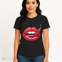 Sexy Hot Red Chili Pepper Lips Women's T-Shirt thumb 4