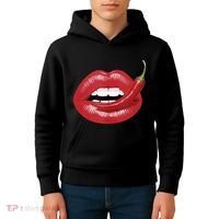 Sexy Hot Red Chili Pepper Lips Kids Hoodie thumb 4