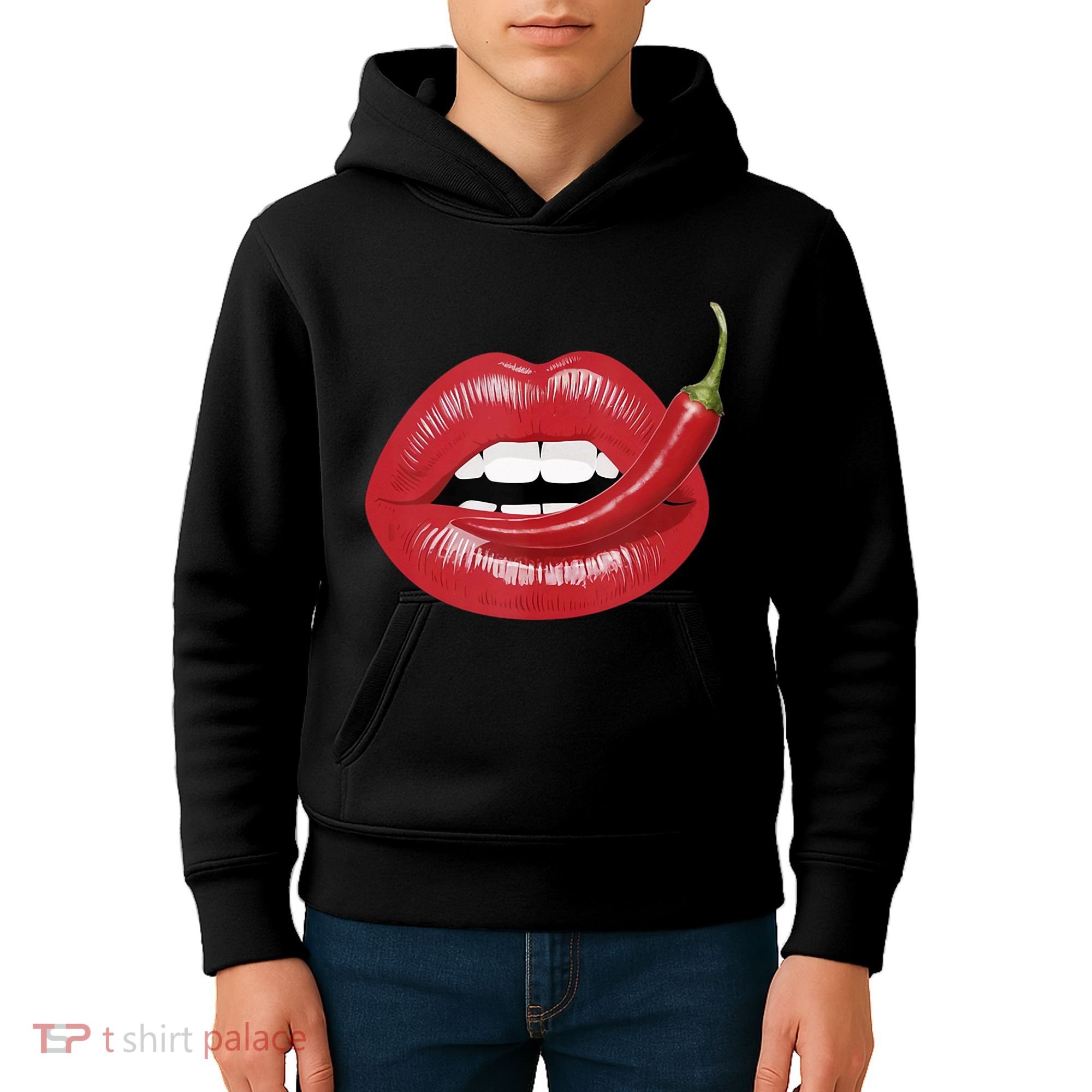 Sexy Hot Red Chili Pepper Lips Kids Hoodie