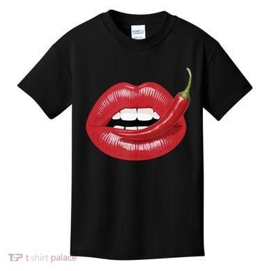 Sexy Hot Red Chili Pepper Lips Kids T-Shirt