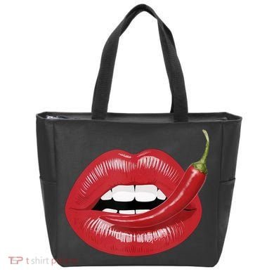 Sexy Hot Red Chili Pepper Lips Tote Bag