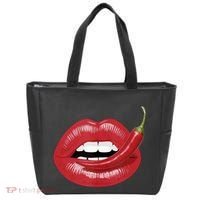Sexy Hot Red Chili Pepper Lips Tote Bag thumb 0