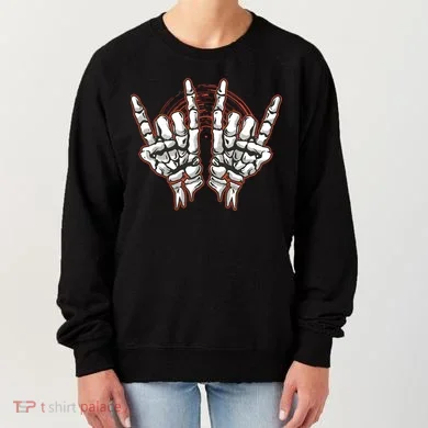 Skeleton Hands Rock And Roll Women's Sweatshirt