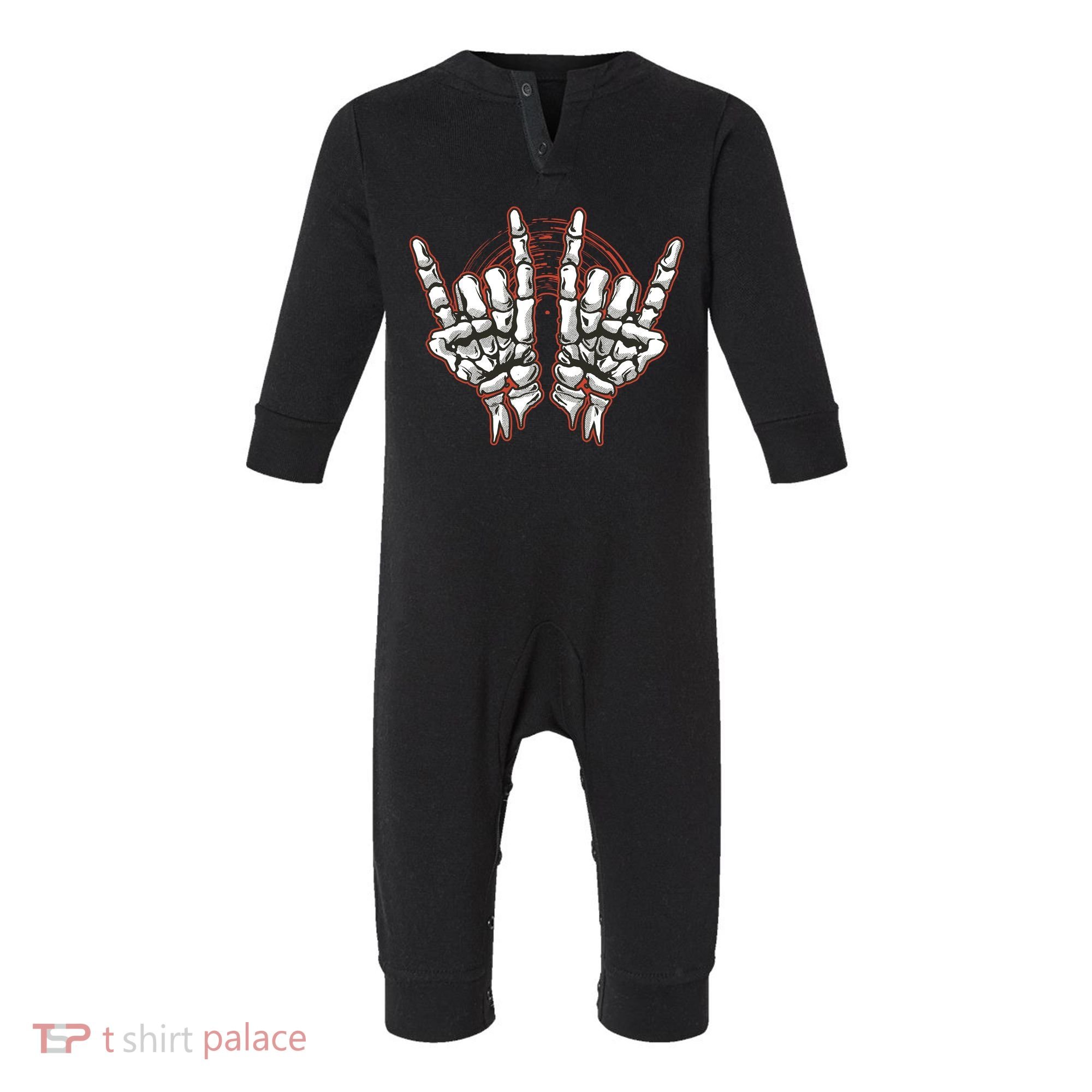 Skeleton Hands Rock And Roll Infant Fleece One Piece