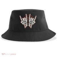 Skeleton Hands Rock And Roll Sustainable Bucket Hat thumb 0