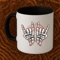 Skeleton Hands Rock And Roll Coffee Mug thumb 2
