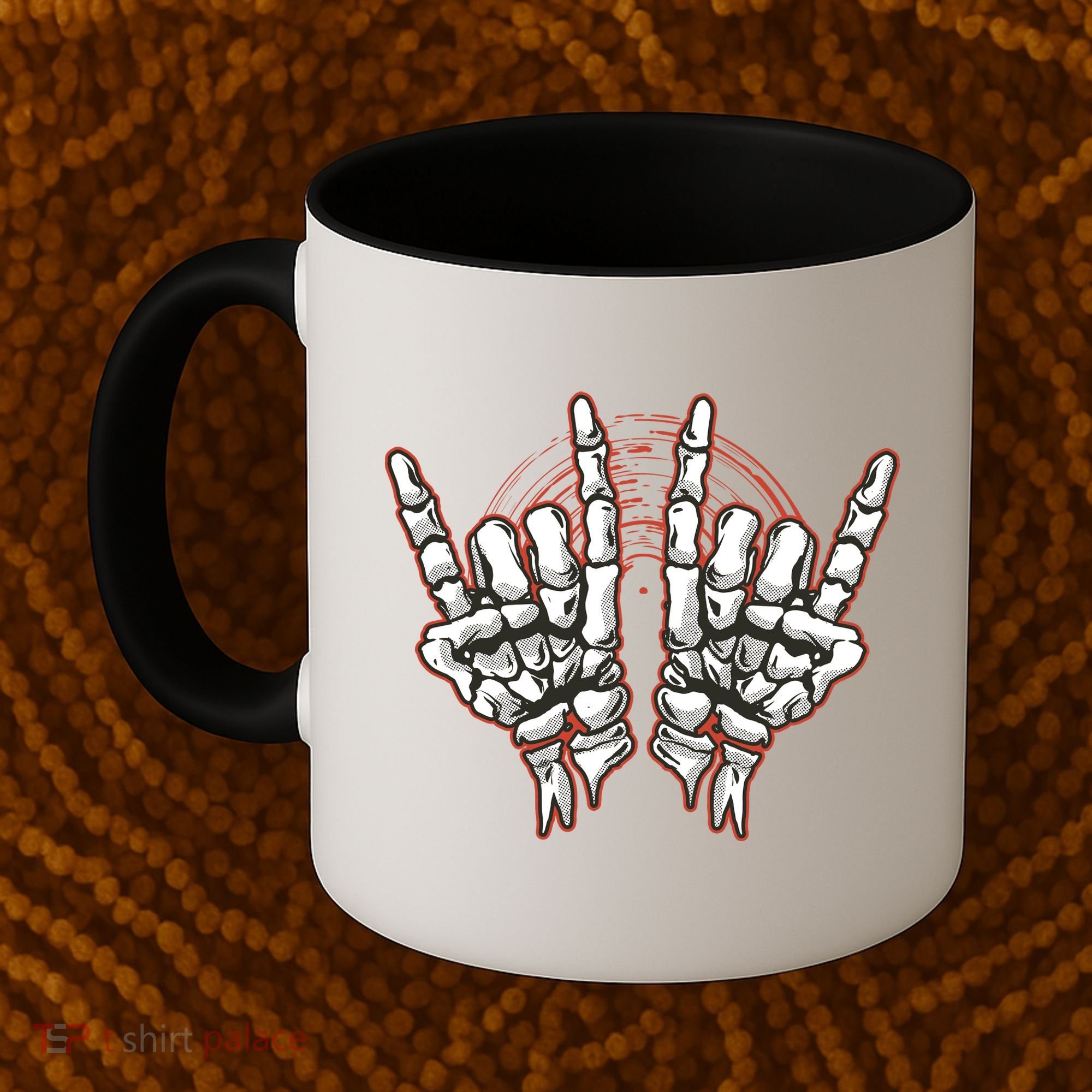 Skeleton Hands Rock And Roll Coffee Mug