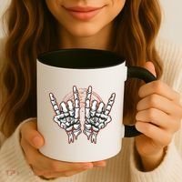 Skeleton Hands Rock And Roll Coffee Mug thumb 3